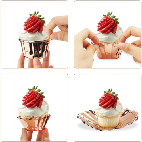 PAPILOTKI DO MUFFINEK foremki na babeczki DEKORACJE urodziny róż złoty 20szt